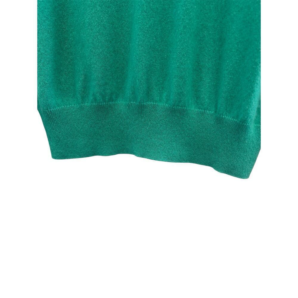 Alan Flusser Men’s 100% Cashmere V Neck Sweater Size M Teal Luxury Knit - Picture 4 of 8
